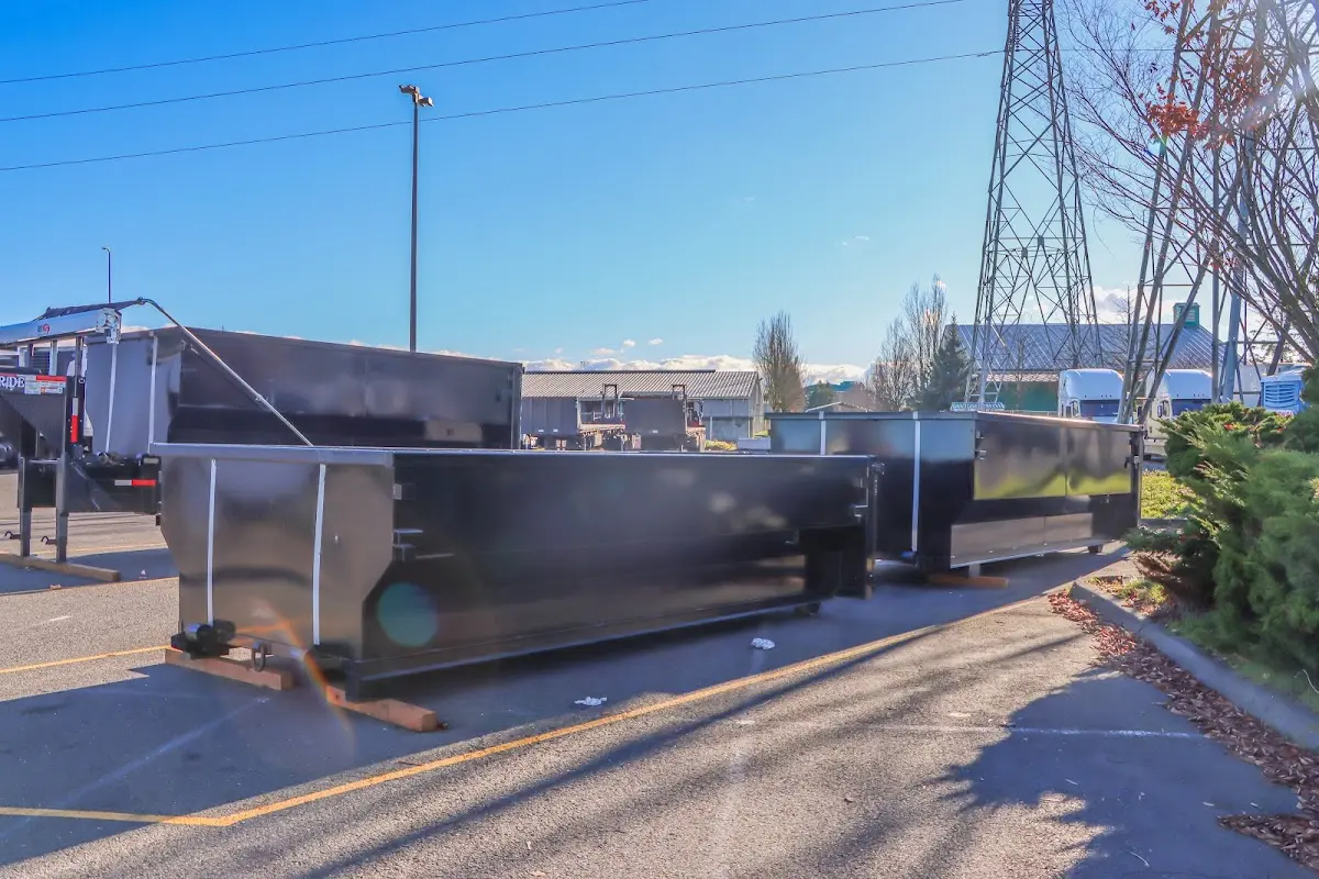 Roll-off dumpster ready for waste disposal at job site for Cleanout Dumpster Rental in Gonzales